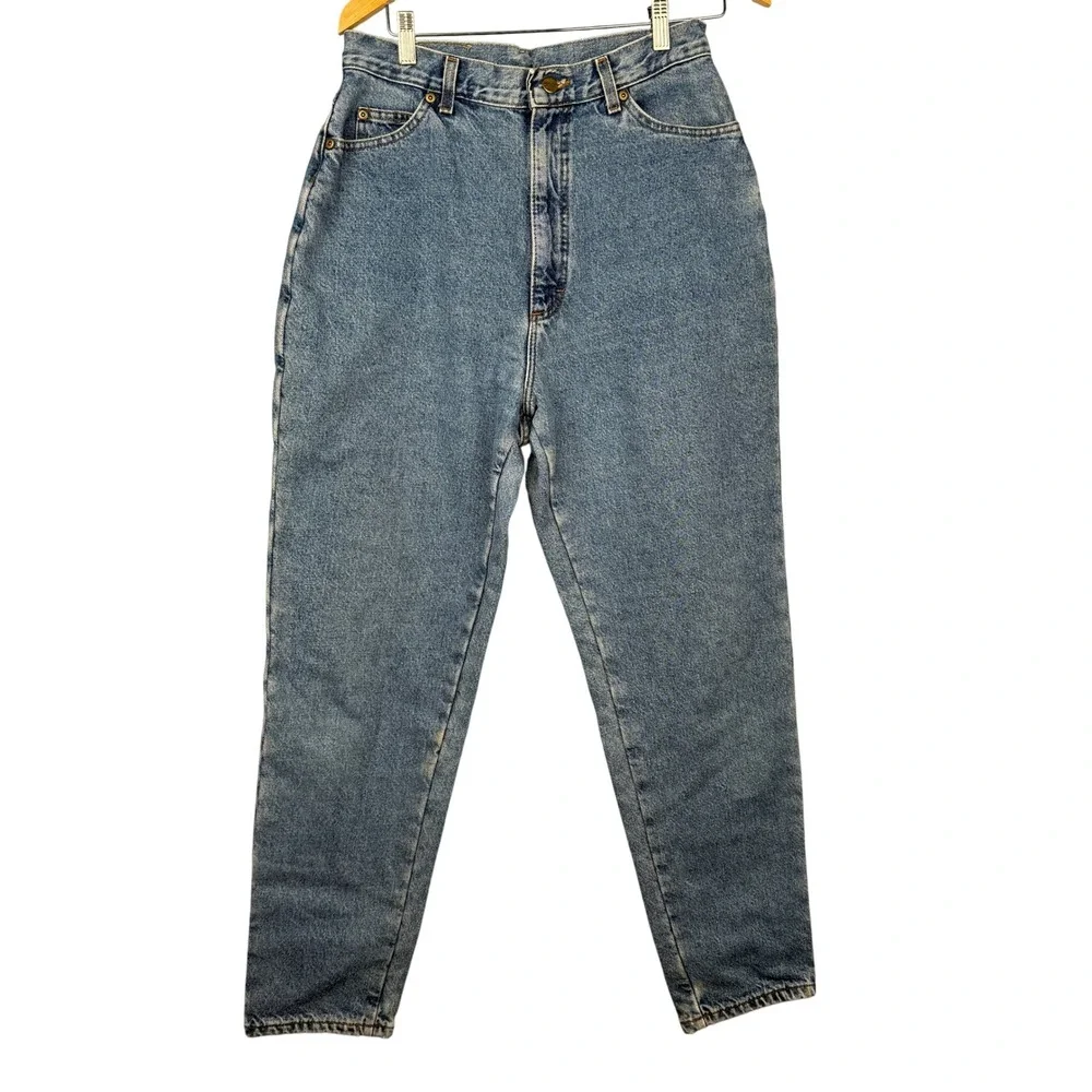 LL Bean Blanket Lined Jeans Womens 14 Tall High Rise‎ Straight USA Winter Warm